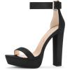 imageAllegra K Womens Platform High Heel Ankle Strap Chunky Heels SandalsBlack