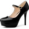imageAllegra K Womens Platform Mary Jane Pumps Ankle Strap Stiletto High Heels Dress ShoesBlack