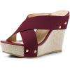imageAllegra K Womens Platform Slide Wedge SandalsBurgundy