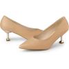 imageAllegra K Womens Pointed Toe Low Kitten Heel Dress PumpsNude