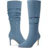 imageAllegra K Womens Pointed Toe Slouched Stiletto Heels Knee High BootsDenim Blue