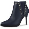 imageAllegra K Womens Pointed Toe Stiletto Heels Heel Chelsea Ankle BootsNavy Blue