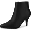 imageAllegra K Womens Pointed Toe Zipper Stiletto Heel Black Ankle Boots  9 M US