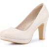 imageAllegra K Womens Round Toe Chunky Heel Platform PumpsCream
