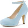 imageAllegra K Womens Round Toe Stiletto Heels Ankle Strap PumpsSky Blue