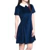 imageAllegra K Womens Short Sleeve Peter Pan Collar Cute Dress Casual Flare Skater Mini Dress Halloween CostumeBlue