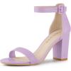imageAllegra K Womens Solid Open Toe Buckle Block Heel Ankle Strap SandalsPurple