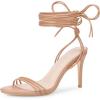 imageAllegra K Womens Strappy Lace Up Slingback Open Toe Stiletto Heel SandalsNude