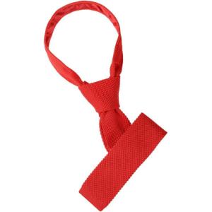 imageAllegra K Mens SelfTied Solid Color Skinny Flat Tips Designed Knit TiesRed