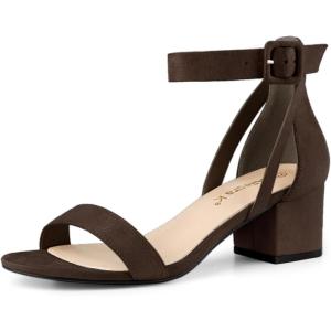 imageAllegra K Womens Ankle Strap Block Low Heel SandalCoffee