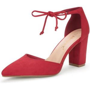 imageAllegra K Womens Ankle Tie Point Toe Dress PumpsRed