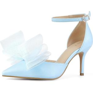 imageAllegra K Womens Bow Tie Ankle Strap Stiletto High Heels PumpsSky Blue
