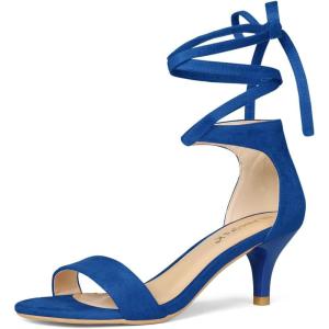 imageAllegra K Womens Kitten Heel Lace Up SandalsRoyal Blue