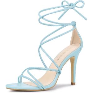 imageAllegra K Womens Lace Up Heels Strappy Stiletto Heel SandalsLight Blue