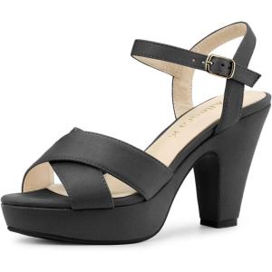 imageAllegra K Womens Platform Chunky Heels Slingback SandalsGrey