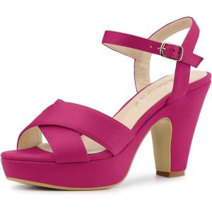 imageAllegra K Womens Platform Chunky Heels Slingback SandalsHotpink