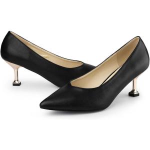 imageAllegra K Womens Pointed Toe Low Kitten Heel Dress PumpsBlack