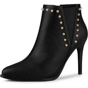 imageAllegra K Womens Pointed Toe Stiletto Heels Heel Chelsea Ankle BootsBlack