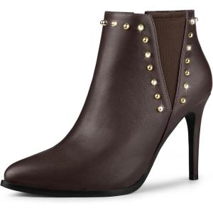 imageAllegra K Womens Pointed Toe Stiletto Heels Heel Chelsea Ankle BootsCoffee