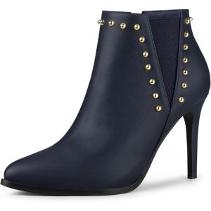 imageAllegra K Womens Pointed Toe Stiletto Heels Heel Chelsea Ankle BootsNavy Blue