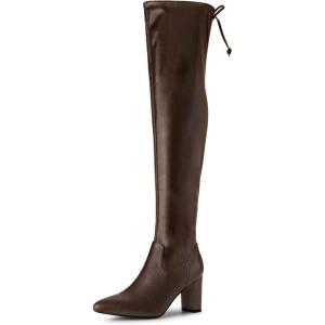 imageAllegra K Womens Thigh High Block Heels Over Knee High BootsCoffee