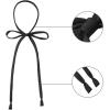 imageAllegra K Womens Long Bow Tie Self Tied Adjustable Solid Color JK Necktie Ribbon BowtieBlack