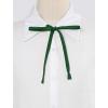 imageAllegra K Womens Long Bow Tie Self Tied Adjustable Solid Color JK Necktie Ribbon BowtieDeep Green