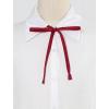 imageAllegra K Womens Long Bow Tie Self Tied Adjustable Solid Color JK Necktie Ribbon BowtieDeep Red