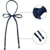 imageAllegra K Womens Long Bow Tie Self Tied Adjustable Solid Color JK Necktie Ribbon BowtieNavy Blue