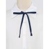 imageAllegra K Womens Long Bow Tie Self Tied Adjustable Solid Color JK Necktie Ribbon BowtieNavy Blue