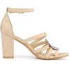 imageAllegra K Womens Open Toe Crystal Rhinestone Buckle Chunky Heel SandalBeige