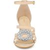 imageAllegra K Womens Open Toe Crystal Rhinestone Buckle Chunky Heel SandalBeige