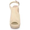 imageAllegra K Womens Peep Toe Slingback Platform Espadrilles Wedge SandalsBeige