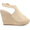 imageAllegra K Womens Peep Toe Slingback Platform Espadrilles Wedge SandalsBeige