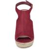 imageAllegra K Womens Peep Toe Slingback Platform Espadrilles Wedge SandalsBurgundy