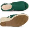 imageAllegra K Womens Peep Toe Slingback Platform Espadrilles Wedge SandalsEmerald Green