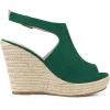 imageAllegra K Womens Peep Toe Slingback Platform Espadrilles Wedge SandalsEmerald Green