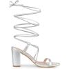imageAllegra K Womens Strappy One Strap Lace Up Chunky Heels SandalsSilver