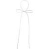 imageAllegra K Womens Long Bow Tie Self Tied Adjustable Solid Color JK Necktie Ribbon BowtieWhite