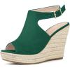 imageAllegra K Womens Peep Toe Slingback Platform Espadrilles Wedge SandalsEmerald Green