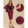 imageAllegra K 2 Piece Suit Skirt Sets for Women Blazer and Pencil Skirts Formal Office Business Casual OutfitsWine Red