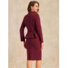 imageAllegra K 2 Piece Suit Skirt Sets for Women Blazer and Pencil Skirts Formal Office Business Casual OutfitsWine Red