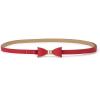 imageuxcell Skinny Waist Belt Metal Bowknot No Buckle Thin Belt for WomenRed