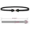 imageuxcell Skinny Waist Belt Metal Bowknot No Buckle Thin Belt for WomenBlack