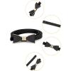 imageuxcell Skinny Waist Belt Metal Bowknot No Buckle Thin Belt for WomenBlack