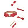 imageuxcell Skinny Waist Belt Metal Bowknot No Buckle Thin Belt for WomenRed