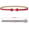 imageuxcell Skinny Waist Belt Metal Bowknot No Buckle Thin Belt for WomenRed
