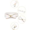 imageuxcell Skinny Waist Belt Metal Bowknot No Buckle Thin Belt for WomenWhite