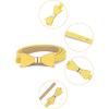 imageuxcell Skinny Waist Belt Metal Bowknot No Buckle Thin Belt for WomenYellow