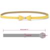 imageuxcell Skinny Waist Belt Metal Bowknot No Buckle Thin Belt for WomenYellow